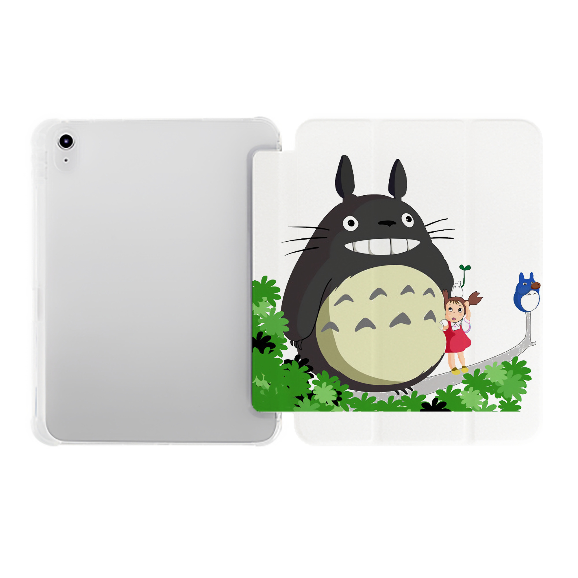 （画像用） となりのトトロ 草壁メイ 草壁サツキ My Neighbor Totoro Satsuki Kusakabe Mei Kusakabe IPad ケース ペン収納付き 三つ折りスタンド PUレザー×シリコン 対応機種9.5/10.5/10.9インチ